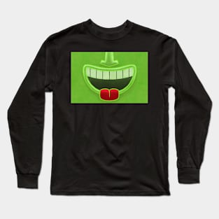 Green Tiki Smile Mask! (Red Tongue Version) Long Sleeve T-Shirt